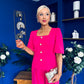 Daniella Detailed Top And Trouser Set Fuchsia