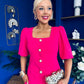 Daniella Detailed Top And Trouser Set Fuchsia