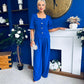 Daniella Detailed Top And Trouser Set Cobalt