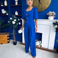 Daniella Detailed Top And Trouser Set Cobalt