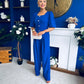 Daniella Detailed Top And Trouser Set Cobalt