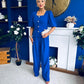 Daniella Detailed Top And Trouser Set Cobalt