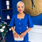 Daniella Detailed Top And Trouser Set Cobalt