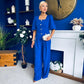 Daniella Detailed Top And Trouser Set Cobalt