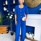 Daniella Detailed Top And Trouser Set Cobalt