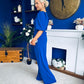 Daniella Detailed Top And Trouser Set Cobalt
