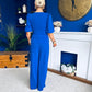 Daniella Detailed Top And Trouser Set Cobalt