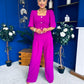 Daniella Detailed Top And Trouser Set Orchid