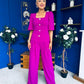 Daniella Detailed Top And Trouser Set Orchid