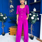 Daniella Detailed Top And Trouser Set Orchid