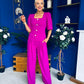Daniella Detailed Top And Trouser Set Orchid