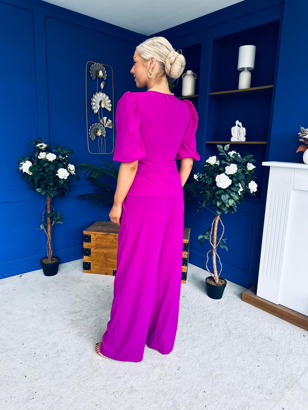 Daniella Detailed Top And Trouser Set Orchid