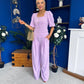 Daniella Detailed Top And Trouser Set Lilac