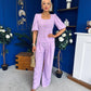 Daniella Detailed Top And Trouser Set Lilac