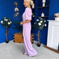 Daniella Detailed Top And Trouser Set Lilac