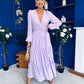 Tamara Tiered Wrap Maxi Dress Lilac