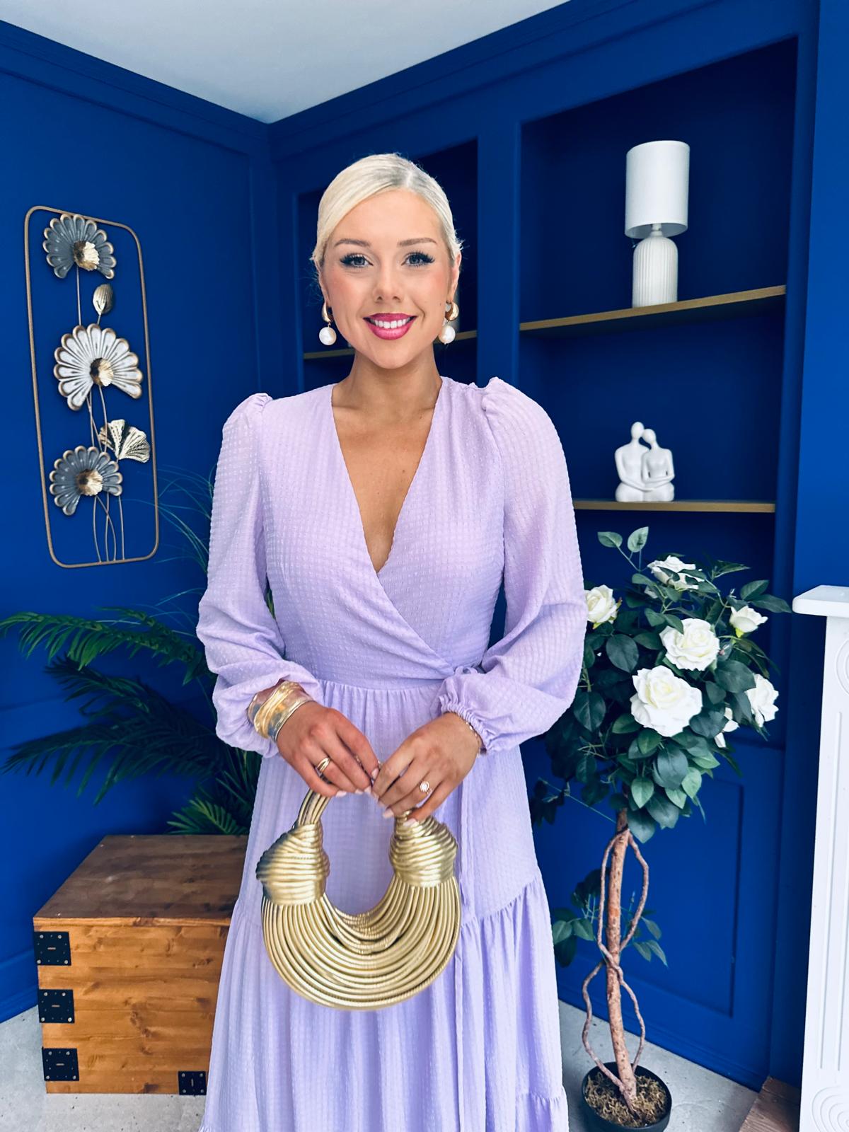 Tamara Tiered Wrap Maxi Dress Lilac