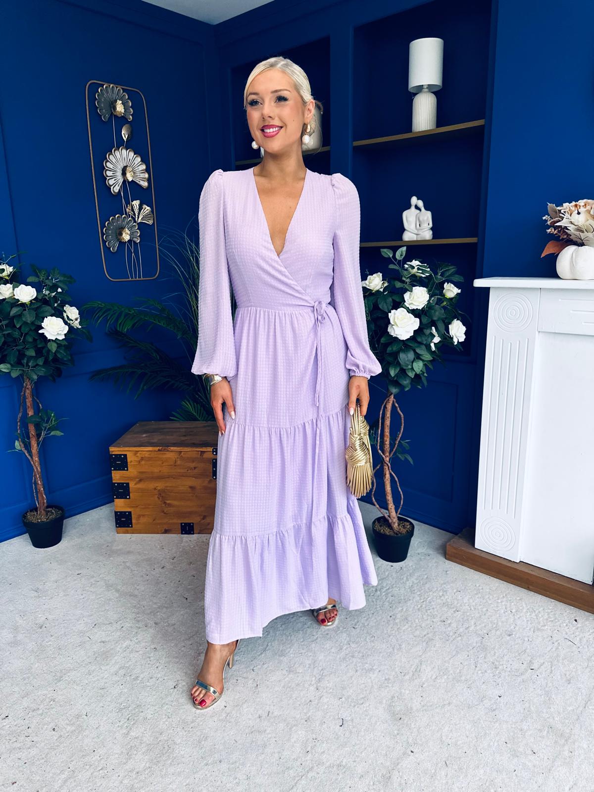Tamara Tiered Wrap Maxi Dress Lilac