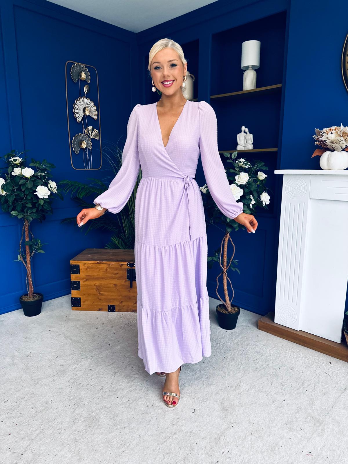 Tamara Tiered Wrap Maxi Dress Lilac