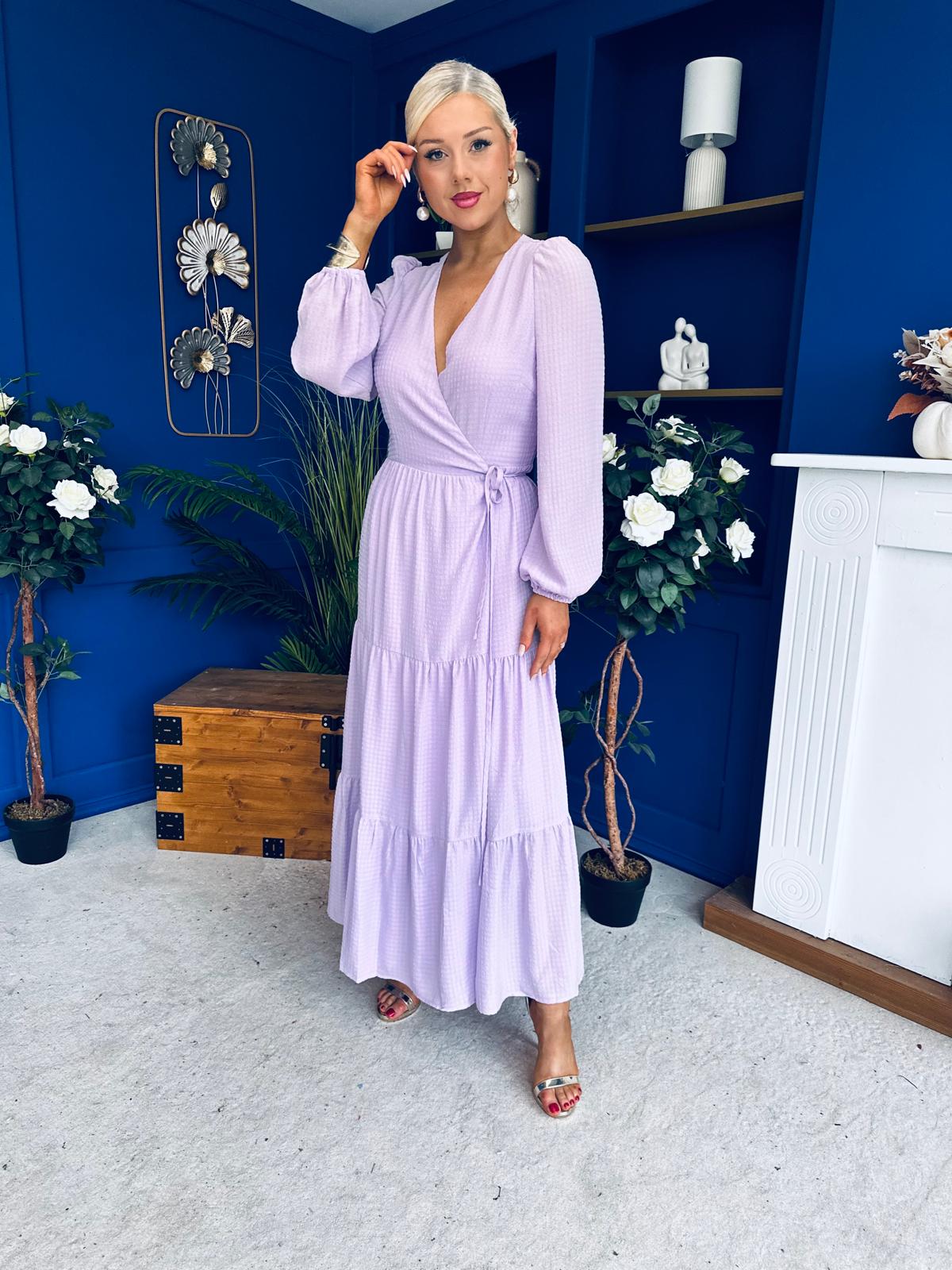 Tamara Tiered Wrap Maxi Dress Lilac