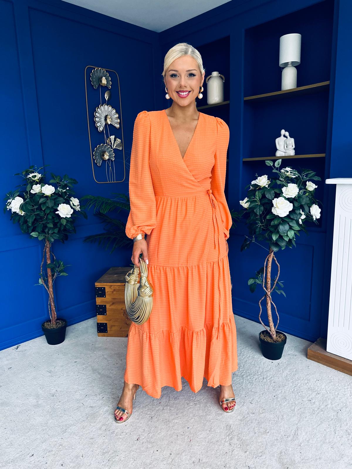 Tamara Tiered Wrap Maxi Dress Amber