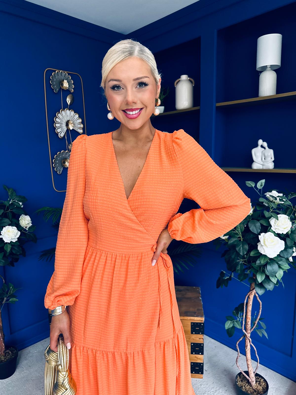 Tamara Tiered Wrap Maxi Dress Amber