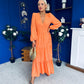 Tamara Tiered Wrap Maxi Dress Amber