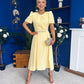 Eibhlin Detailed Occasion Midi Dress Yellow