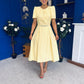 Eibhlin Detailed Occasion Midi Dress Yellow