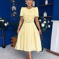 Eibhlin Detailed Occasion Midi Dress Yellow
