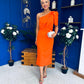 April Pearl Detail Occasion Midi Dress Coral