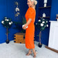 April Pearl Detail Occasion Midi Dress Coral