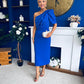April Pearl Detail Occasion Midi Dress Cobalt