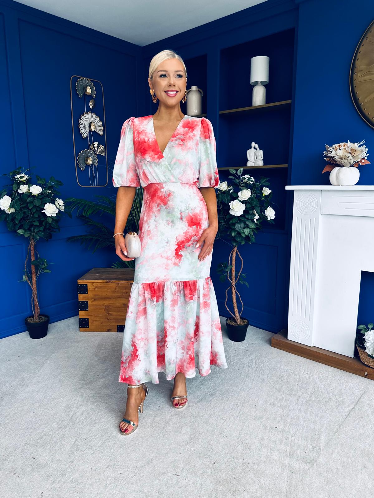 Rhoda Puff Sleeve Tiered Maxi Dress