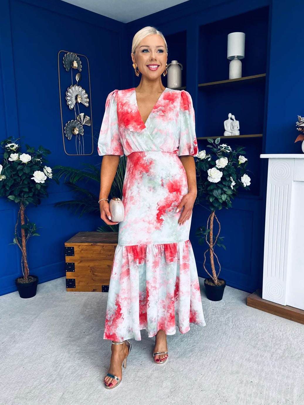 Rhoda Puff Sleeve Tiered Maxi Dress