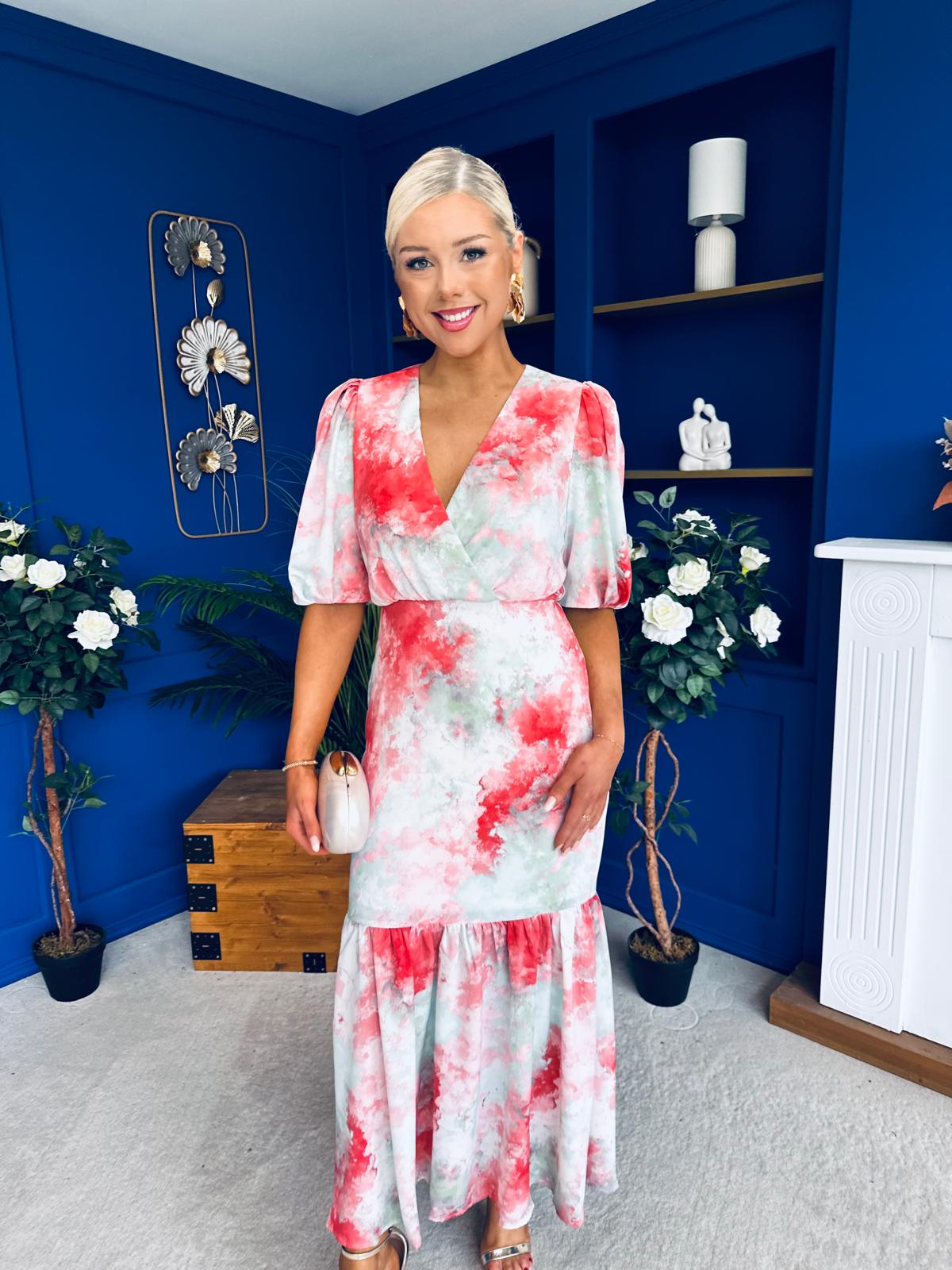 Rhoda Puff Sleeve Tiered Maxi Dress