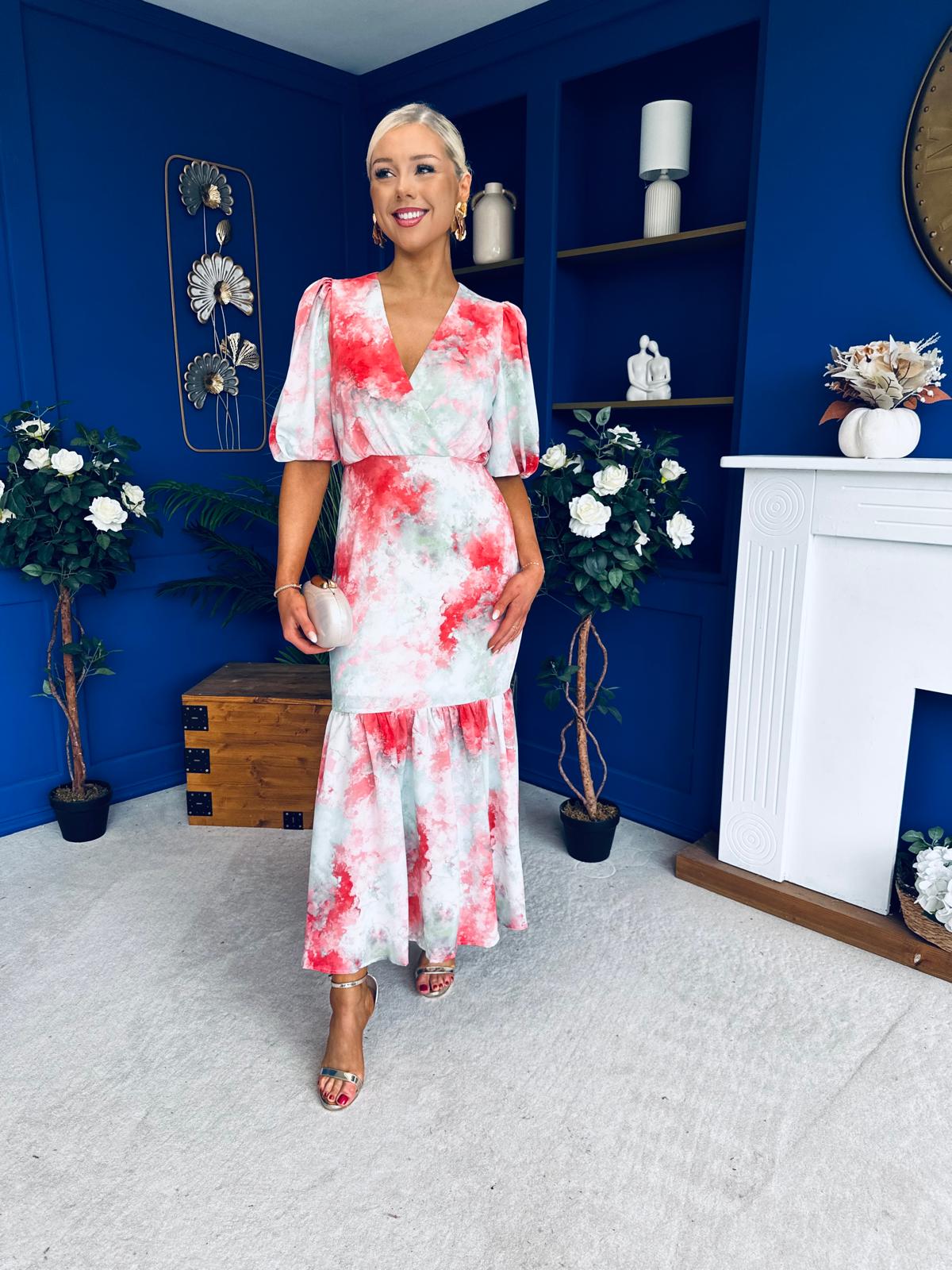 Rhoda Puff Sleeve Tiered Maxi Dress