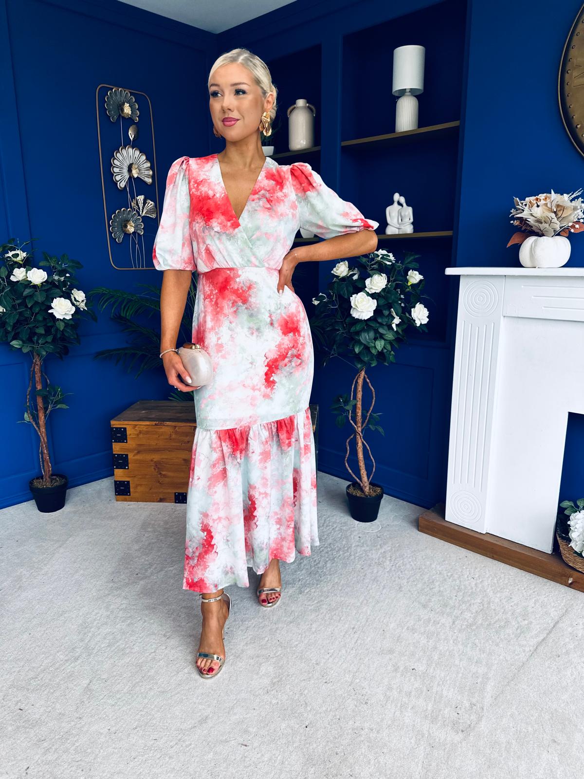 Rhoda Puff Sleeve Tiered Maxi Dress