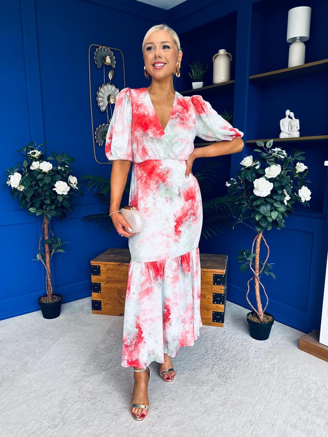 Rhoda Puff Sleeve Tiered Maxi Dress