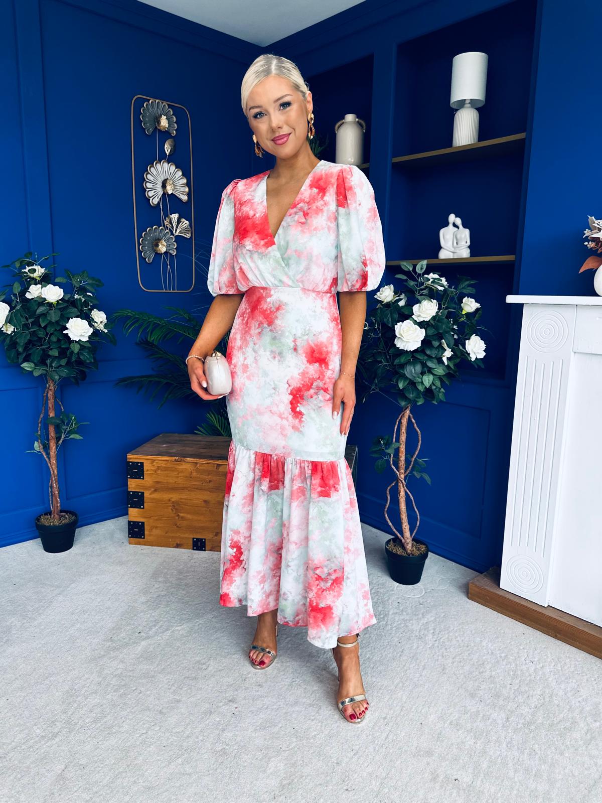 Rhoda Puff Sleeve Tiered Maxi Dress