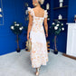 Orla Broderie Anglaise Floral Border Maxi Dress White