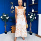 Orla Broderie Anglaise Floral Border Maxi Dress White