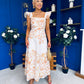 Orla Broderie Anglaise Floral Border Maxi Dress White
