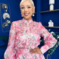 Gina Embellished Shirt & Skirt Set Rose