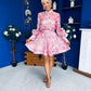 Gina Embellished Shirt & Skirt Set Rose