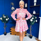 Gina Embellished Shirt & Skirt Set Rose
