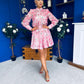 Gina Embellished Shirt & Skirt Set Rose