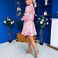 Gina Embellished Shirt & Skirt Set Rose