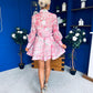 Gina Embellished Shirt & Skirt Set Rose