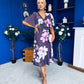 Saoirse Angel Sleeve Midi Dress Floral Burgundy